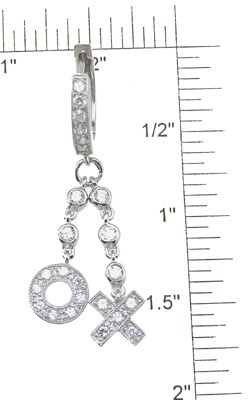 925 Sterling Silver Rhodium Finish Brilliant Fashion Pave Earrings