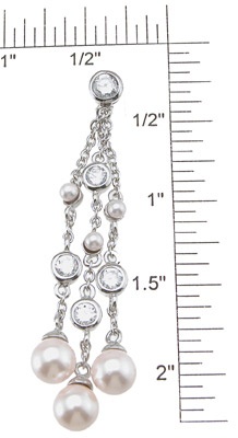 925 Sterling Silver Rhodium Finish Brilliant Tiffany Style Bezel Earrings