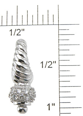 925 Sterling Silver Rhodium Finish Brilliant Fashion Pave Earrings