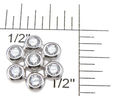 925 Sterling Silver Rhodium Finish Brilliant Fashion Pave Earrings