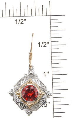 925 Sterling Silver Rhodium Finish Brilliant Antique Style Bezel Earrings