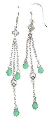925 Sterling Silver Rhodium Finish Brilliant Fashion Pave Earrings