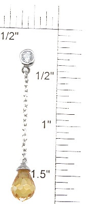 925 Sterling Silver Rhodium Finish Brilliant Fashion Bezel Earrings
