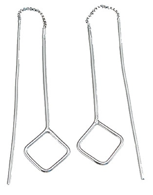 925 Sterling Silver Rhodium Finish Fashion Earrings