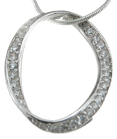 925 Sterling Silver Rhodium Finish Cz Brilliant Fashion Pendant