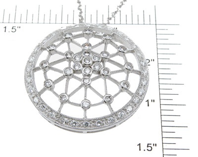 925 Sterling Silver Rhodium Finish Brilliant Fashion Pave Pendant