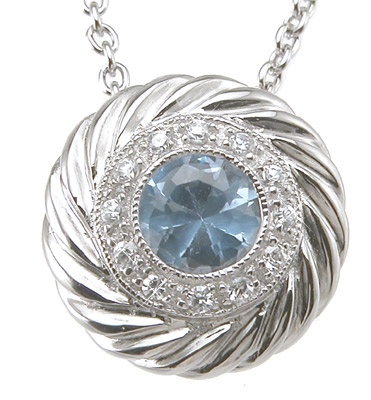 925 Sterling Silver Rhodium Finish Brilliant Fashion Pave Pendant