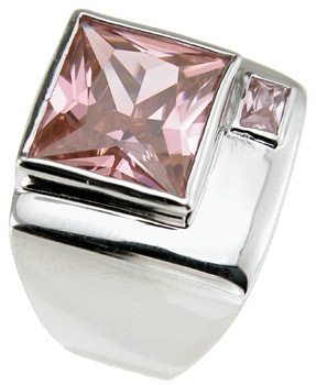 925 Sterling Silver Rhodium Finish Fashion Bezel Anniversary Ring