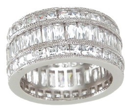 925 Sterling Silver Tripple Eternity Ring