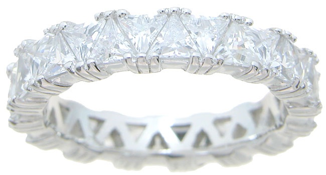 925 Sterling Silver Trillon Cut Wedding Band