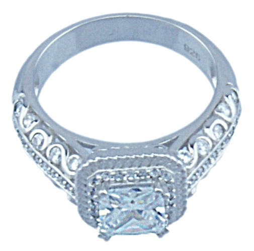 1.25Ct Double Prong Sterling Couture 925 Silver Engagement Ring