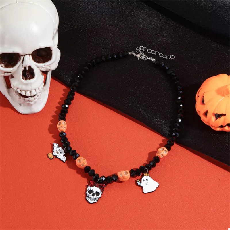 Halloween Skull Ghost Charm Necklace