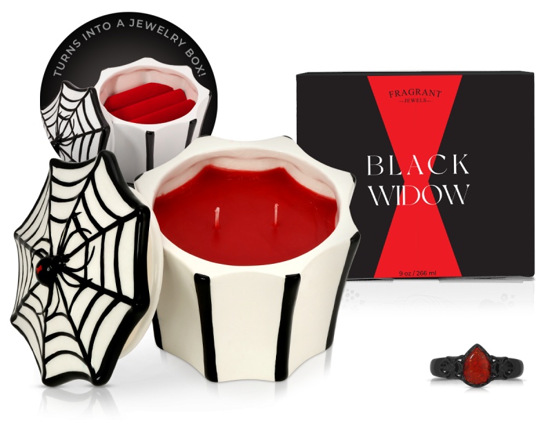 Black Widow - Jewel Candle Ceramic - Sterling Silver
