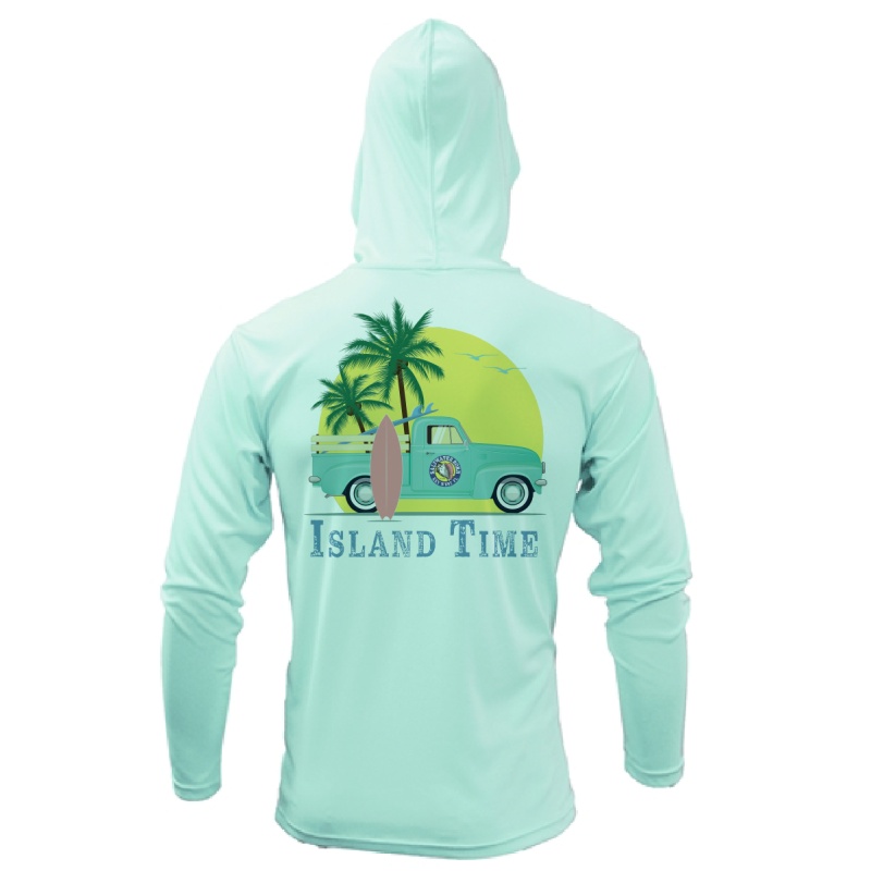 Key West, Fl Island Time Long Sleeve Upf 50+ Dry-Fit Hoodie