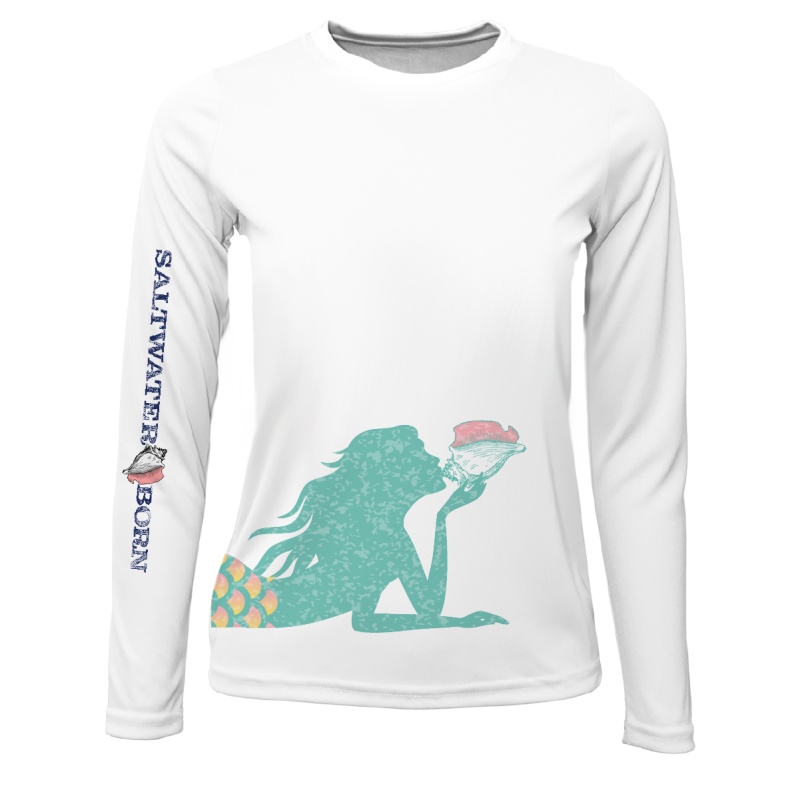 Mermaid Girl's Long Sleeve Upf 50+ Dry-Fit Shirt