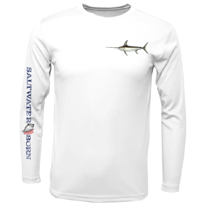 Swordfish On Chest Long Sleeve Upf 50+ Dry-Fit Shirt