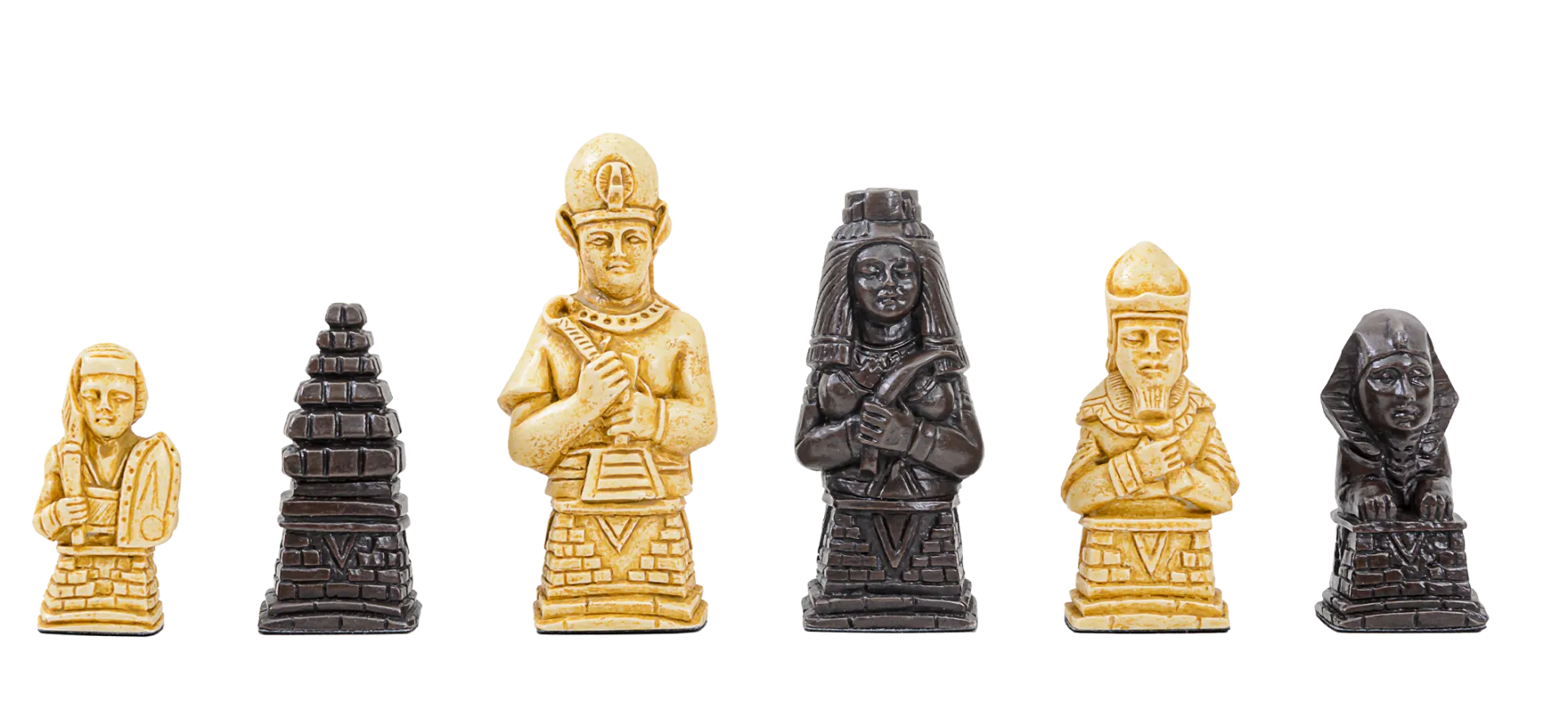 The Egyptian Series Chess Pieces - 3.7" King - Brown And Natural