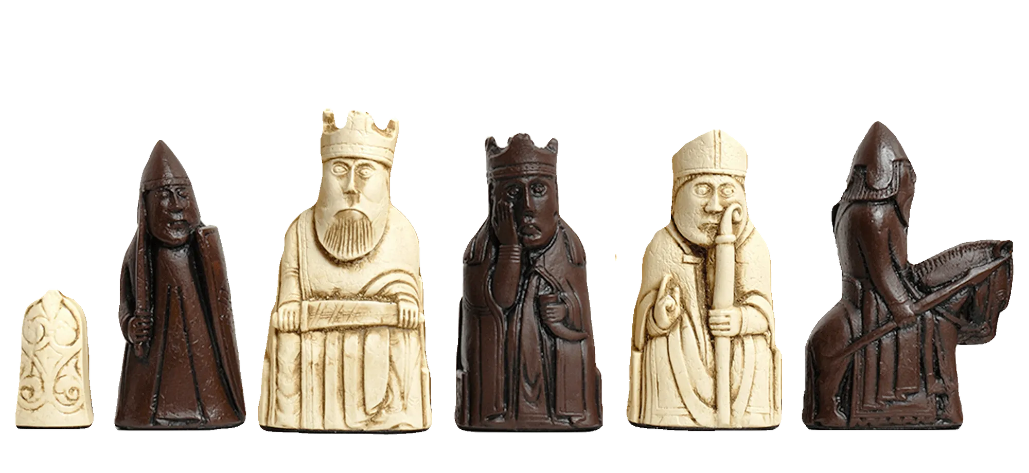 The Isle Of Lewis Chess Pieces - 3.5" King - Brown And Natural