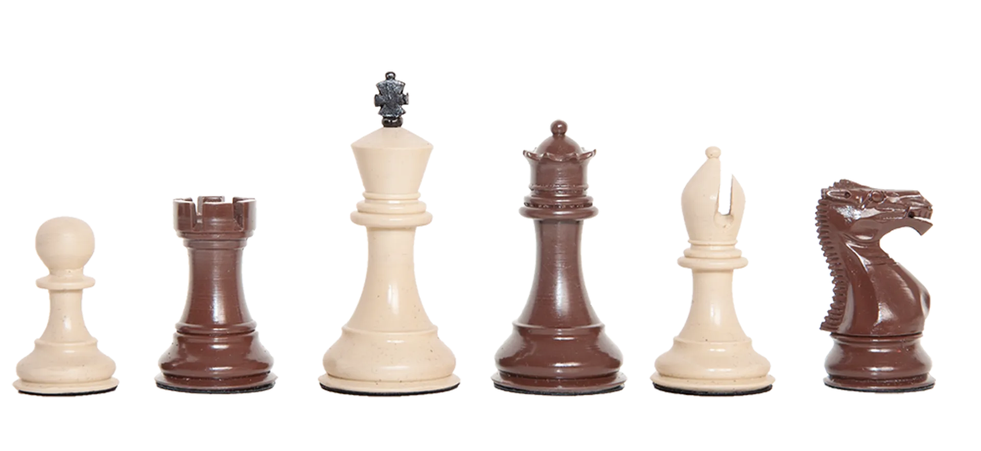 Staunton Themed Chess Pieces - 3.5" King - Brown & Natural