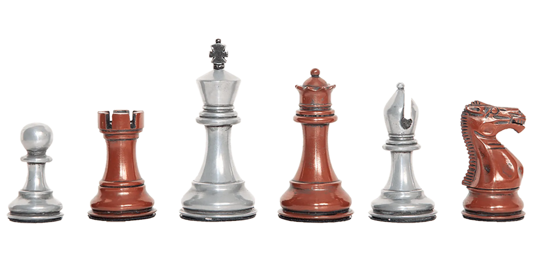 Staunton Themed Chess Pieces - 3.5" King - Metallic