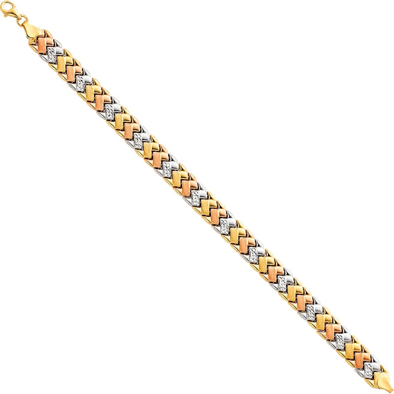 14K Gold Light Stampato Bracelet - 7.25'