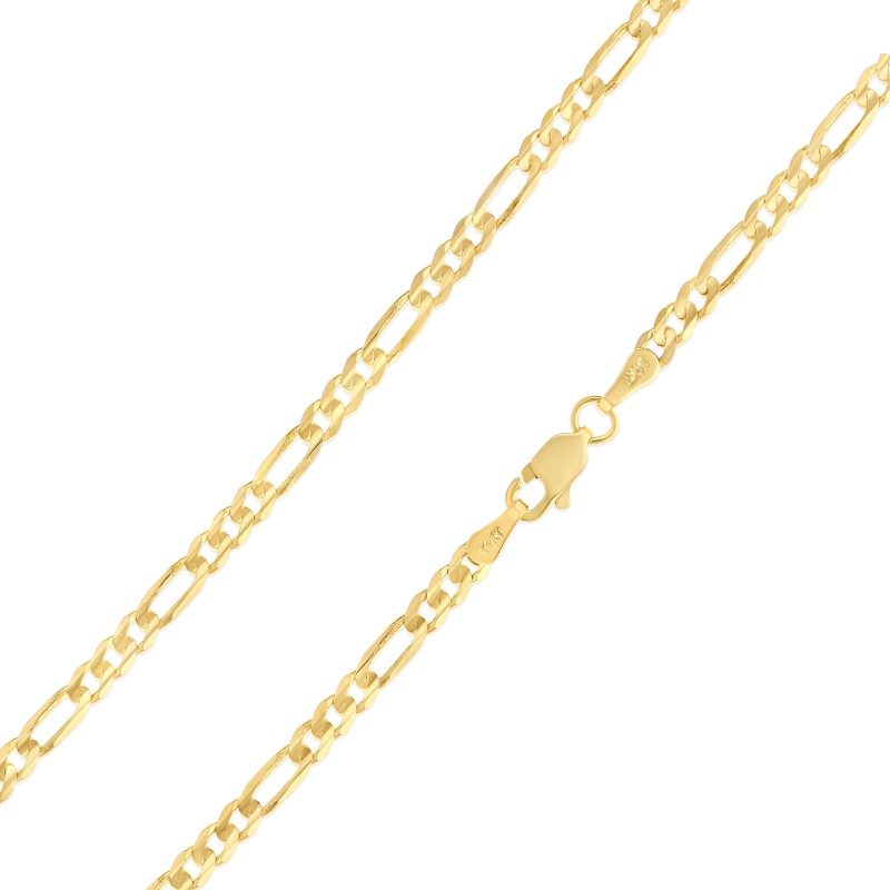 14K Gold 3.1Mm Figaro 3+1 Chain