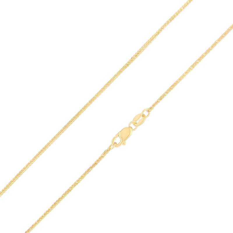 14K Gold 0.8Mm Square Wheat Diamond Cut Chain