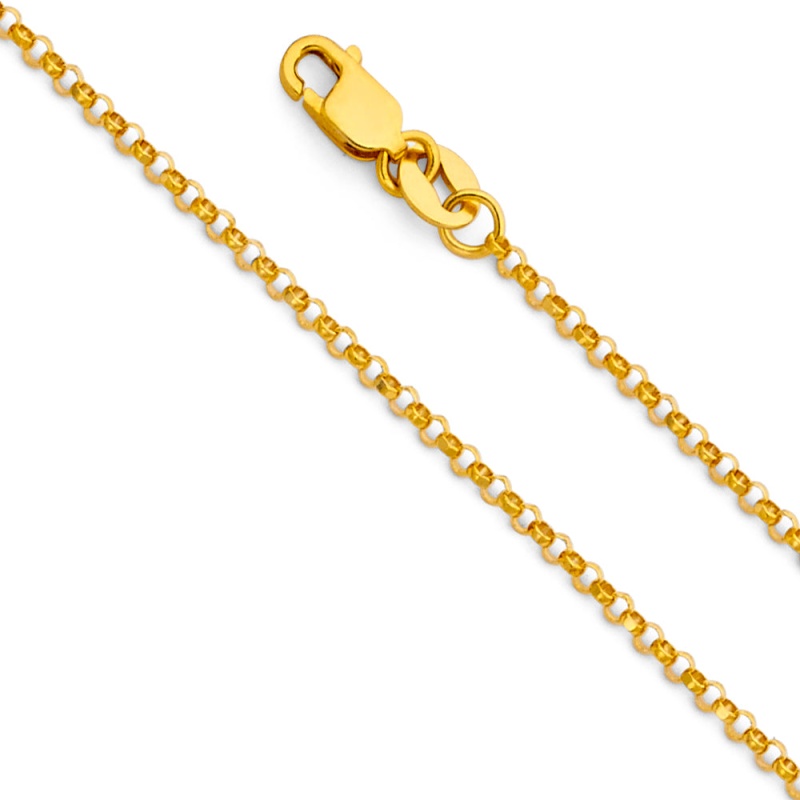 14K Gold 1.6Mm Classic Rolo Cable Chain