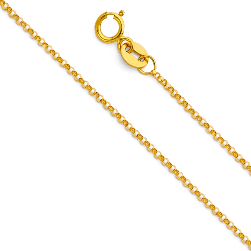 14K Gold 1.2Mm Classic Rolo Cable Chain