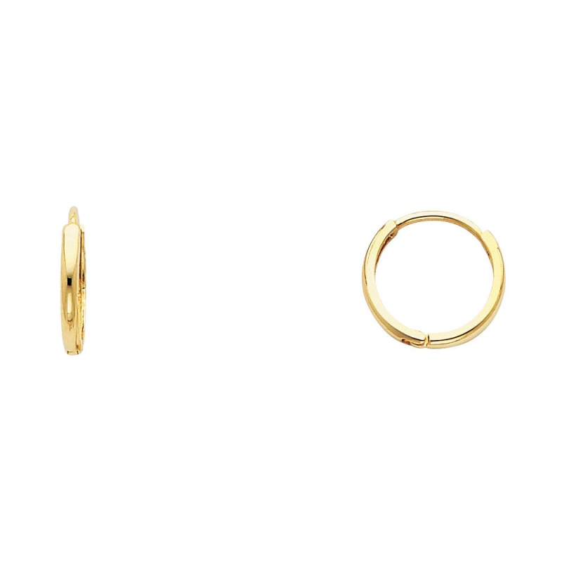 14K Gold 2Mm Huggie Hoops