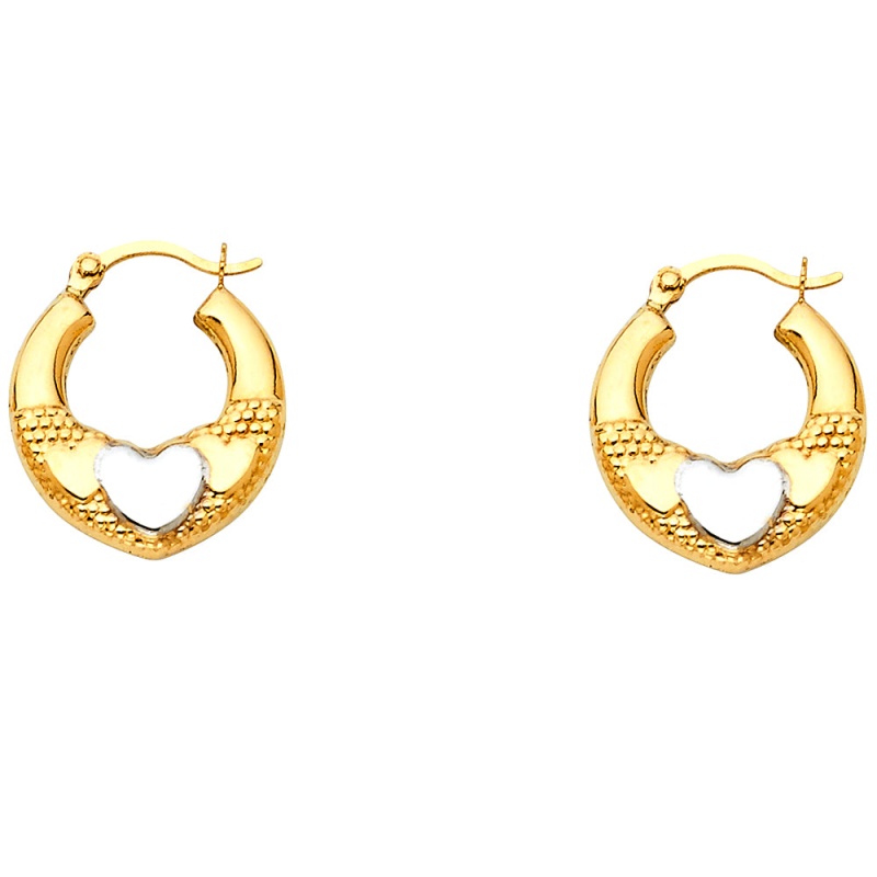 14K Gold Fancy Hollow Hoops