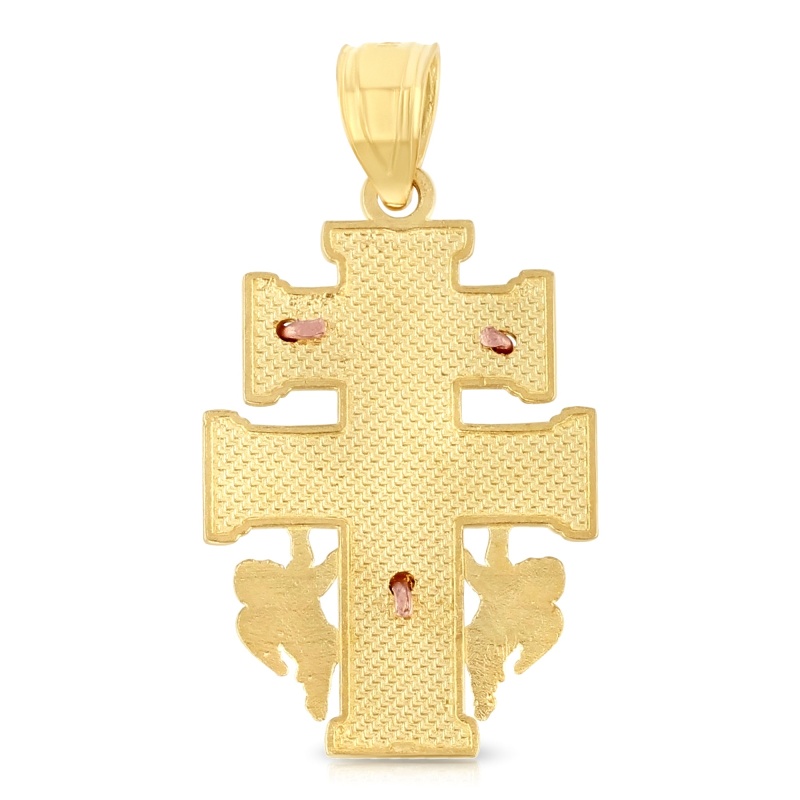 14K Gold Jesus Crucifix Cross Of Caravaca Religious Pendant