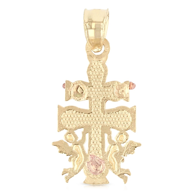 14K Gold Jesus Crucifix Cross Of Caravaca Religious Pendant