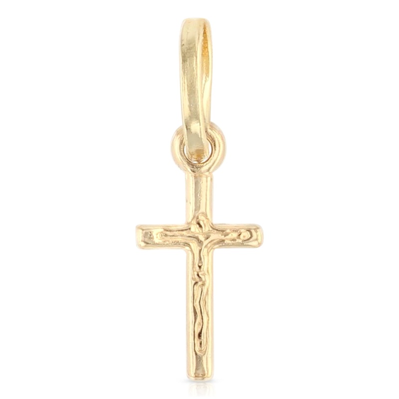 14K Gold Crucifix Cross Religious Pendant
