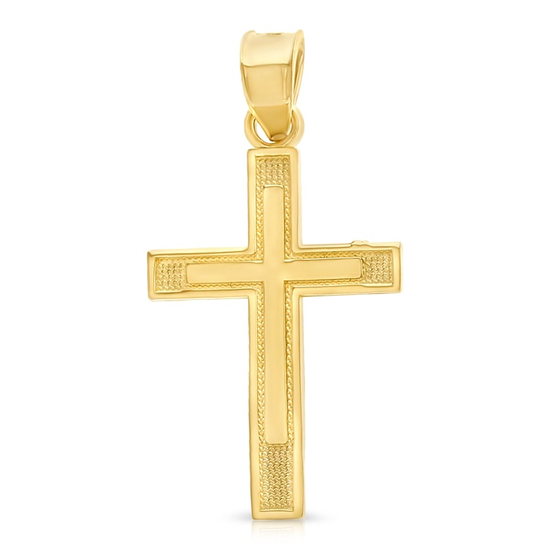 14K Gold Cross Religious Pendant