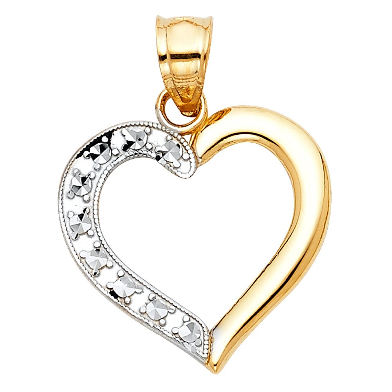 14K Gold Heart Charm Pendant
