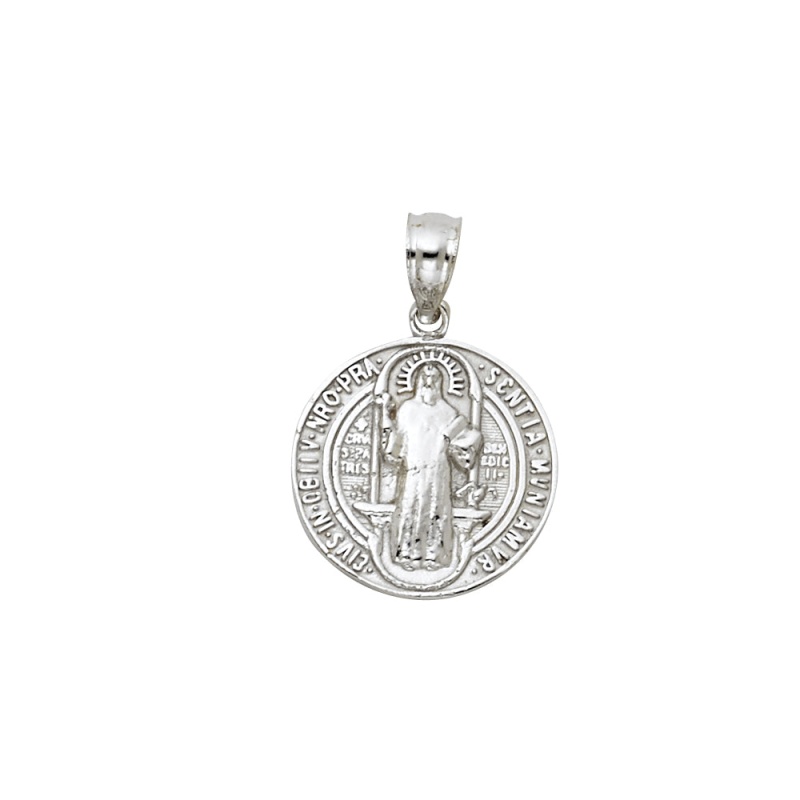 14K Gold Saint San Benito Religious Pendant