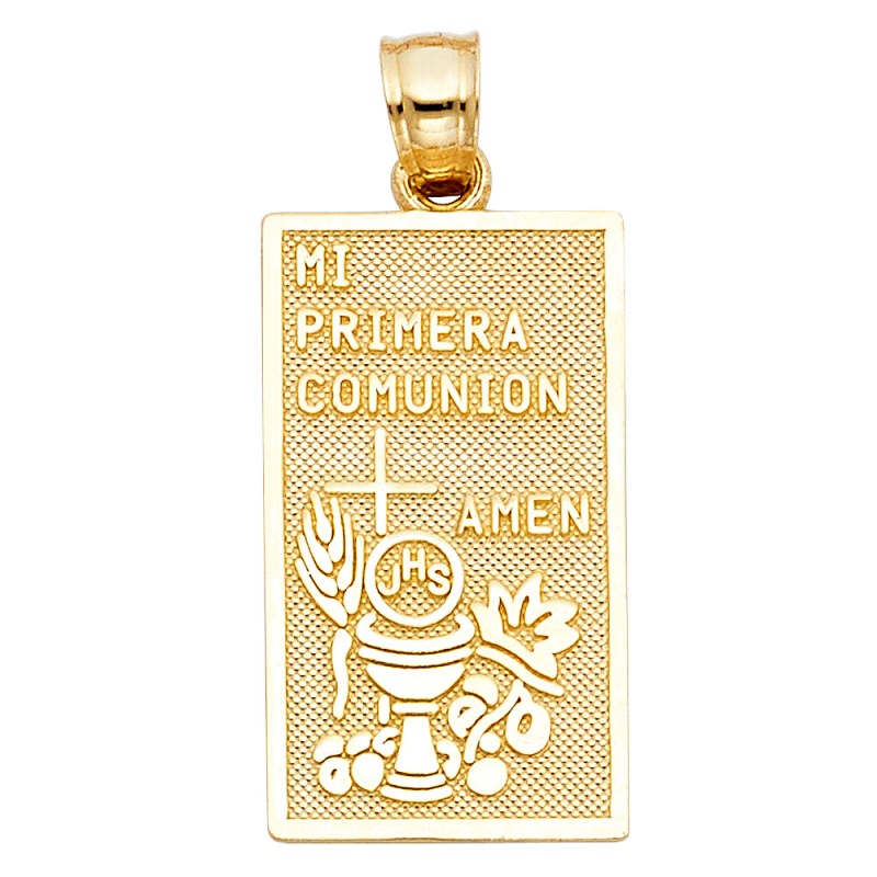 14K Gold Religious Communion Charm Pendant