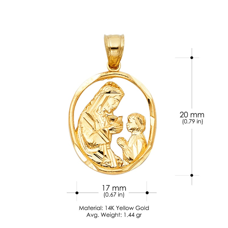 14K Gold Religious Communion Charm Pendant
