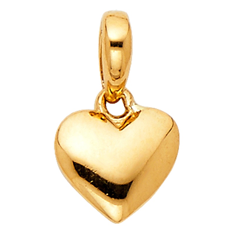 14K Gold Heart Charm Pendant