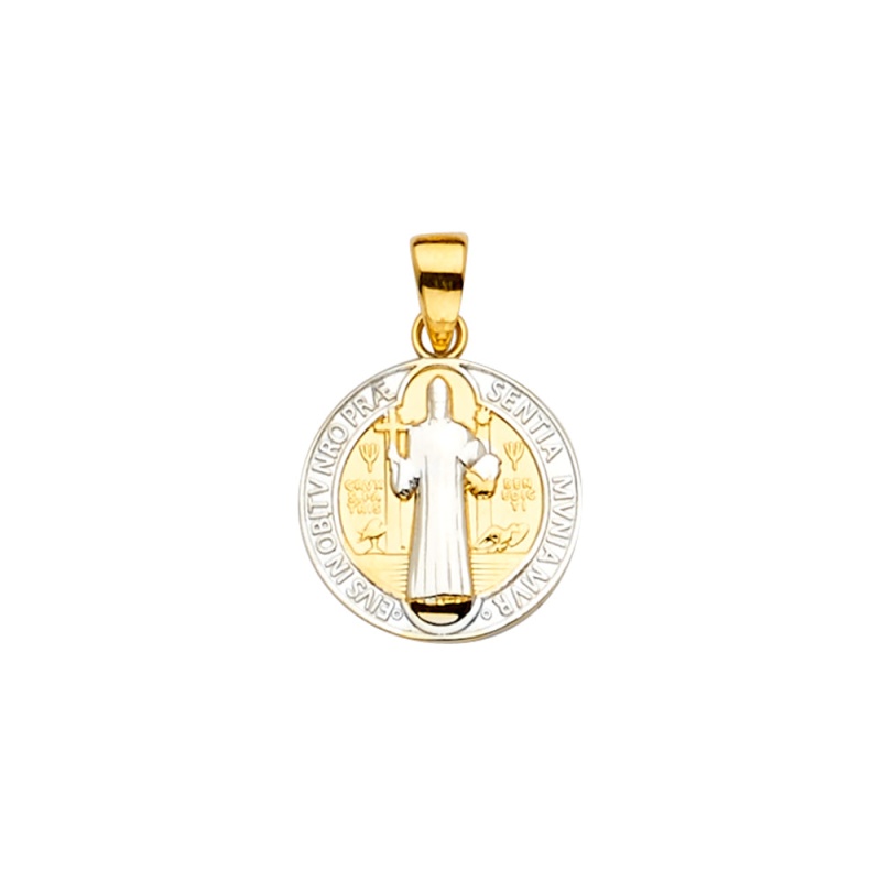 14K Gold Saint San Benito Religious Pendant