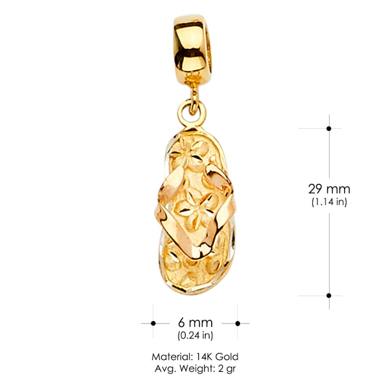 14K Gold Sandal Mix & Match Charm Pendant