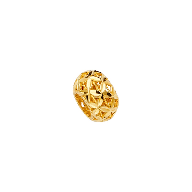 14K Gold Filigree Oval Slider Mix & Match Charm Pendant