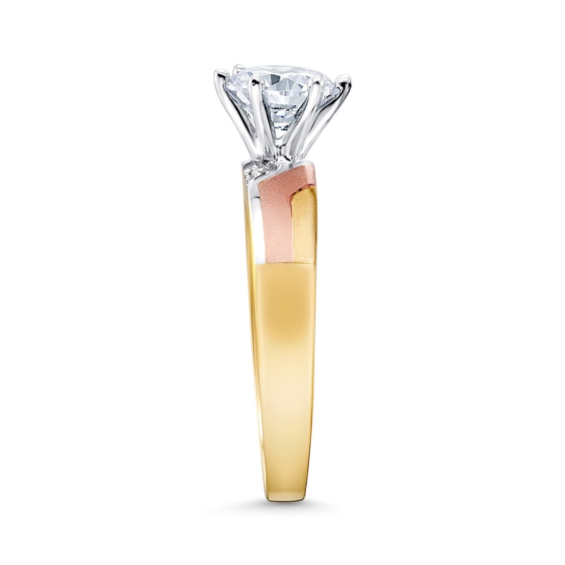 14K Solid Gold Cz Wedding Engagement Ring