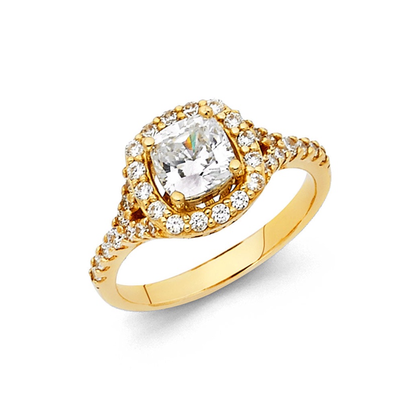 14K Solid Gold Cz Solitaire Women's Engagement Wedding Ring