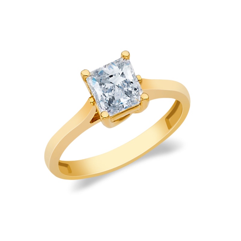 14K Gold Princess Cut Cz Wedding Engagement Ring