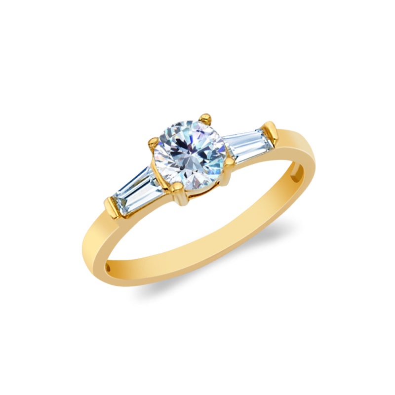 14K Gold 0.75 Ct. Round Cut Cz Wedding Engagement Ring