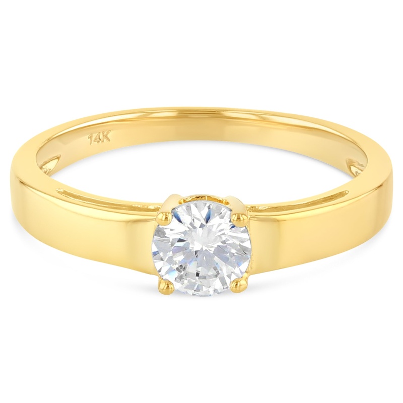 14K Gold 0.75 Round Cut Cz Wedding Engagement Ring