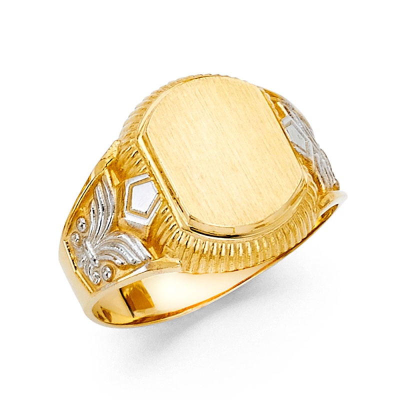 14K Solid Gold Men's Statement Ring