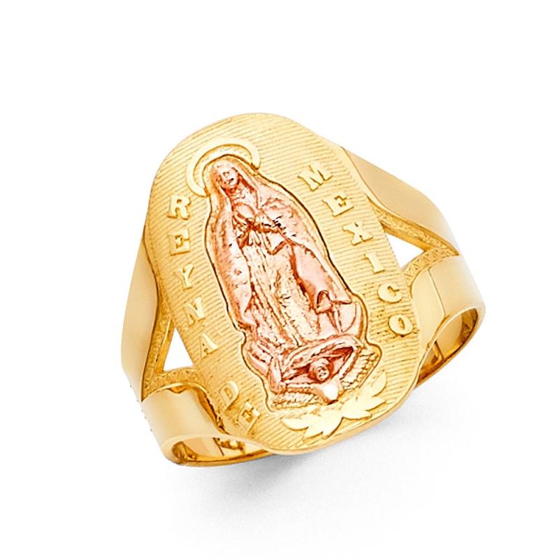 14K Solid Gold Guadalupe Religious Ring